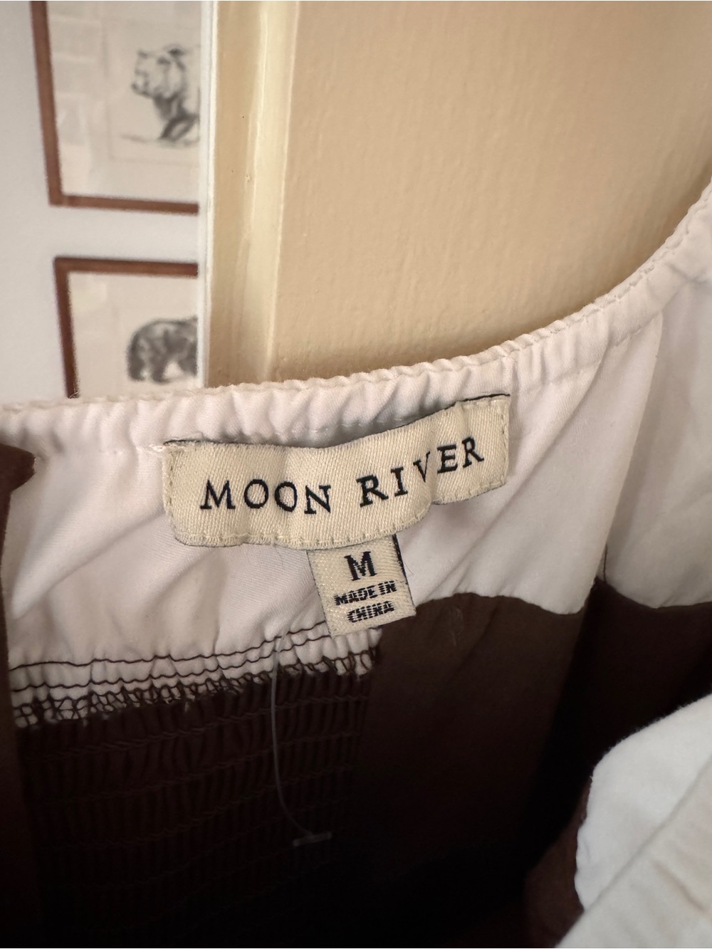Moon River Brown Midi Dress with White Straps - Picture 6 of 7